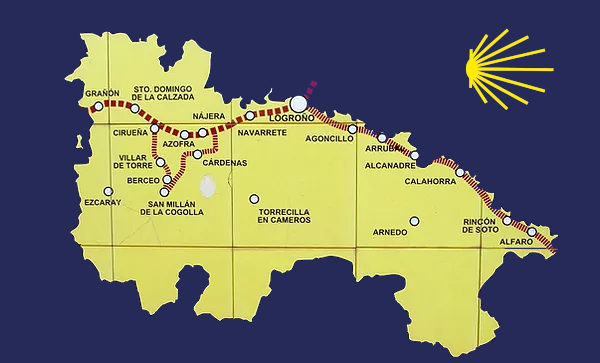 Mapa camino de Santiago